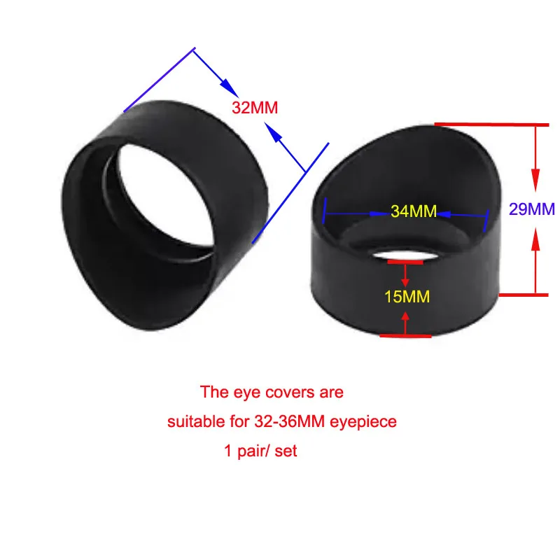 2 pcs/set 34mm Diameter Rubber Eyepiece Cover Eyeguards
