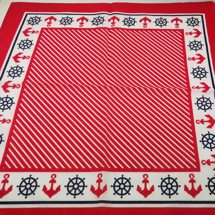 Hip Hop Punk Cotton Anchor Twill Red Bandana Head Wrap Headwear Wrist Band Bandanas Band Headtie Square Scarf for Mens Womens mens red scarf