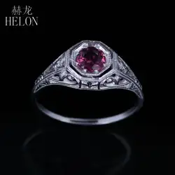 HELON 0.4ct Турмалин кольцо 925 пробы серебро Винтаж Art Nouveau обручальное кольцо юбилей для женщин Винтаж ювелирные изделия оптовая продажа