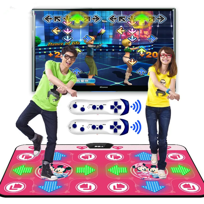Светящийся overlord Йога танцевальный коврик двойной ТВ компьютерный интерфейс Домашняя игра для похудения