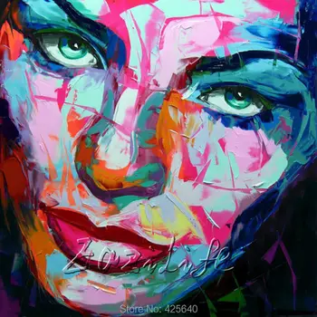 

Palette knife painting portrait Palette knife Face Oil painting Impasto figure on canvas Hand ainted Francoise Nielly 16-41