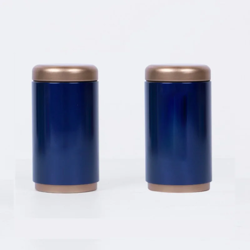 Round Iron Tea Container Smell Proof Sealed Coffee Powder Containers Caddy Hurb Storage Boxes Portable Travel Tea Bag Cans