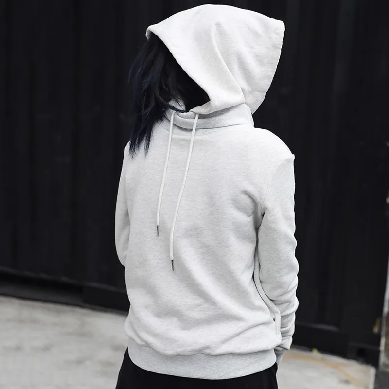

[EAM] 2019 New Autumn Winter Hooded Long Sleeve Two Side Wear Loose Drawstring Brief Sweatshirt Women Fashion Tide JL457