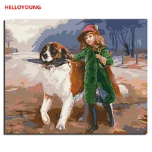 YH355 DIY Ручная роспись маслом лояльный компаньон цифровая картина маслом Цифры Картины маслом китайские Скручивающиеся Картины домашний декор