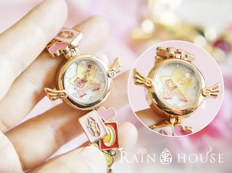 Карта Captor Cardcaptor Sakura Kinomoto крыло со звездой трость прозрачная карта наручные часы
