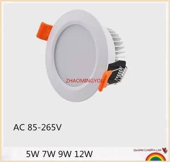 

YON 1PCS DIMMABLE White high power led downlights Ceiling lamp 5730SMD 5W 7W 9W 12W AC IC led lamp led light
