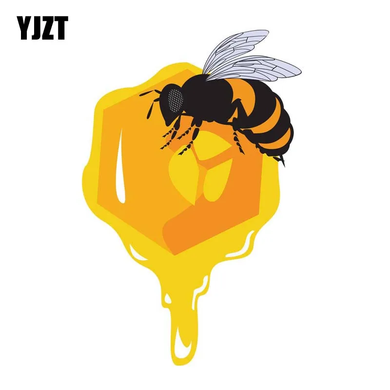 

YJZT 10.2CM*15.5CM Bees That Eat Honey Decal PVC Car Sticker 12-300704