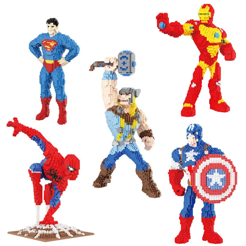 

Mini Brick Avengers Block Set Iron Man Captain America Thor Superman Diy Building Brick Toy For Children no box