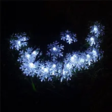 Открытый Солнечный Lamps7M 50 светодиодов солнечные снежинки сказочные огни для сада открытый праздничное Рождественское украшение