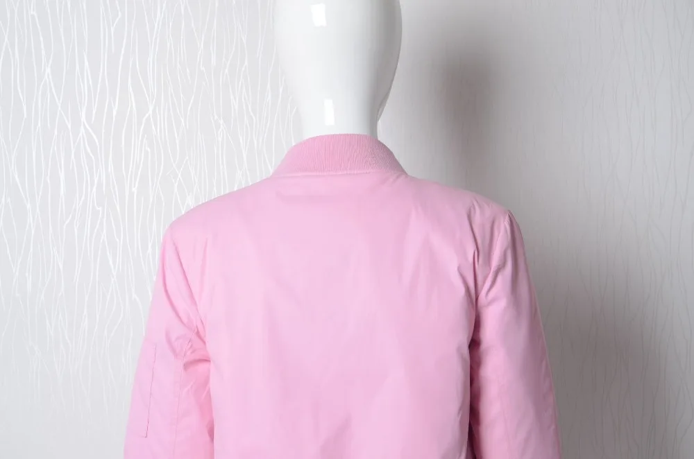 Женская одежда с длинными рукавами розовый на молнии куртки