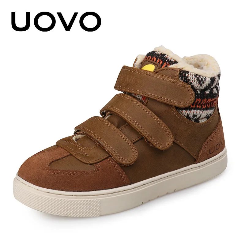 UOVO/зимняя детская обувь; брендовые теплые спортивные кроссовки для мальчиков и девочек; модная обувь; детская повседневная обувь; европейские размеры 30#-39