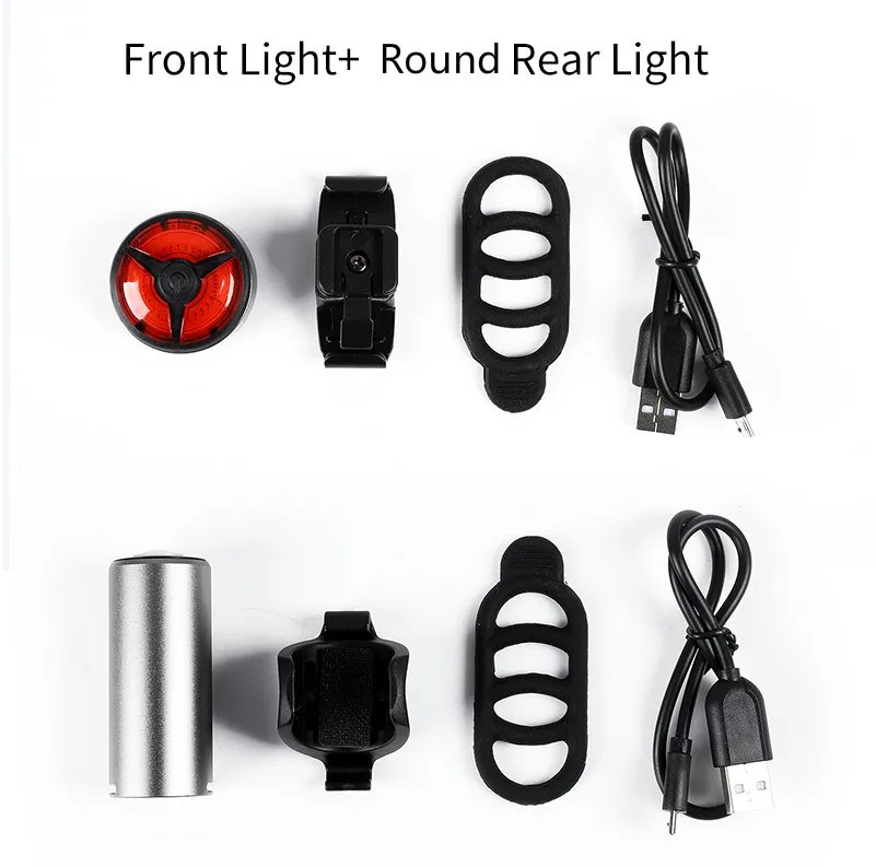 Best WEST BIKING Bike Front Lights LED Safety Taillight Set USB Rechargeable Headlight Rear Light For Bicycle Cycling Flashlight 10