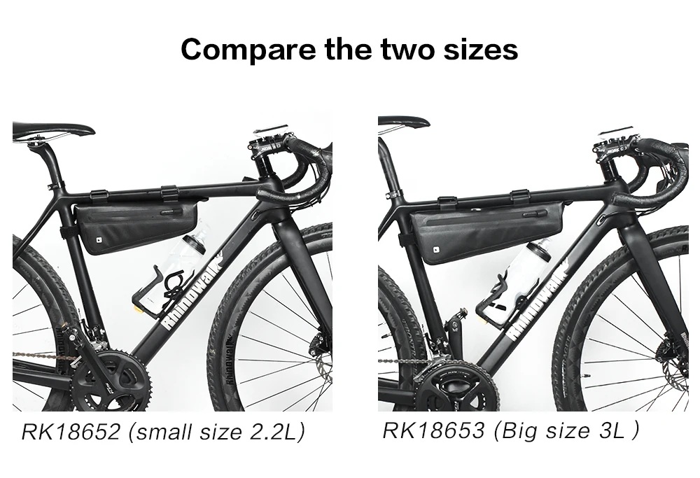 Rhinowalk Bike Triangle Frame Bag Full Waterproof Front Tube Cycling Bag 2.8L for Road MTB Foldable Bike Storage Tool Panniers (15)