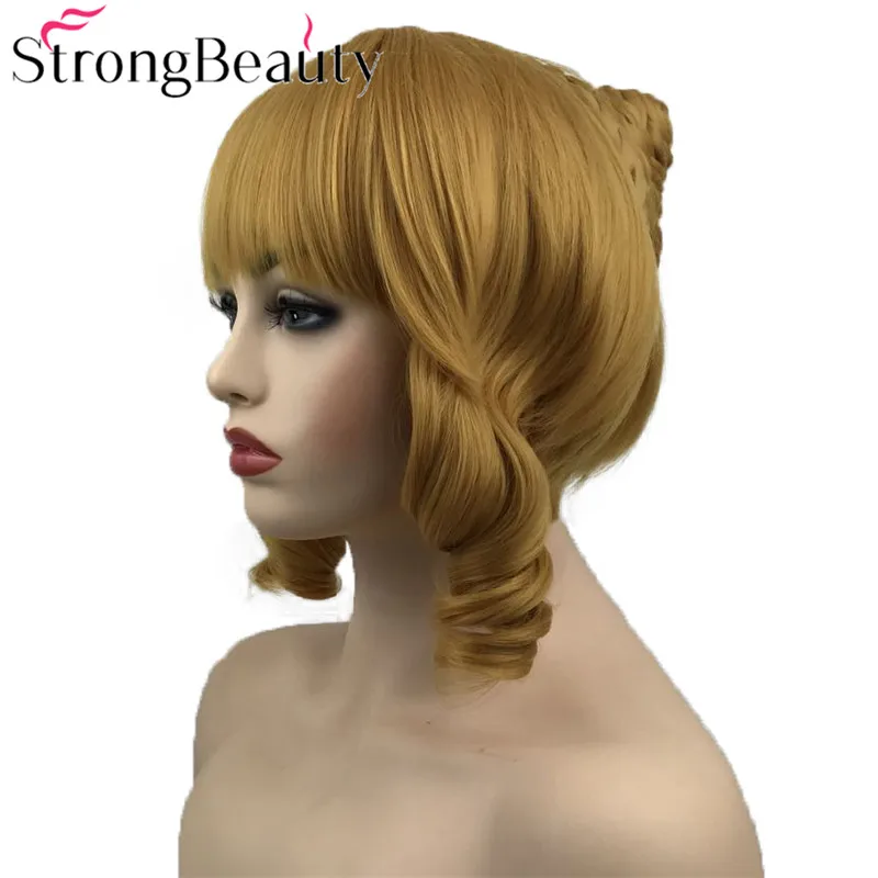 

StrongBeauty Synthetic Curly Hair Wig Women Cosplay Wigs with a braid bun