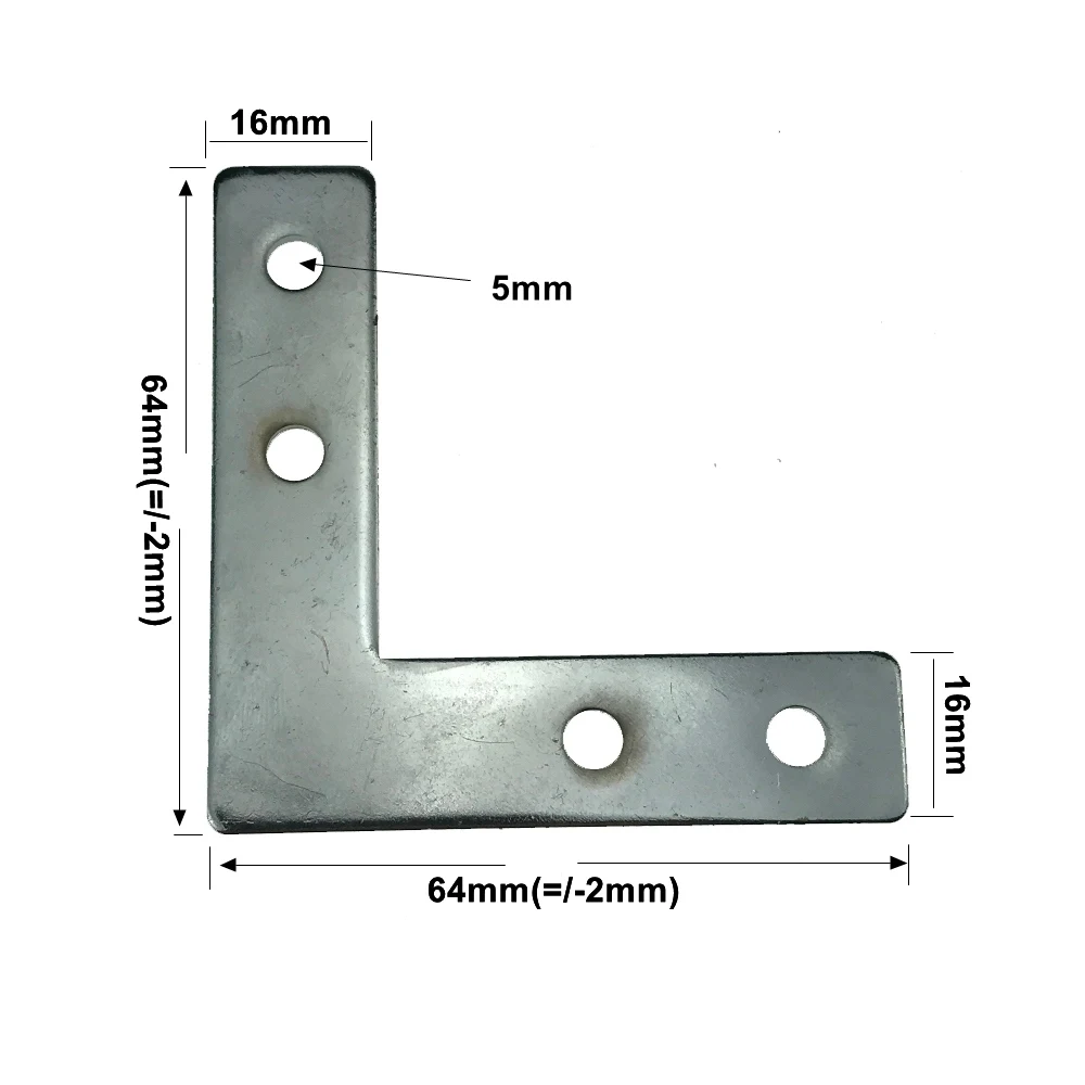 

4 hole 90 Degree Joint Board Plate Corner Angle Bracket Connection Joint Strip for Aluminum Profile 2020 20x20 with 4 holes