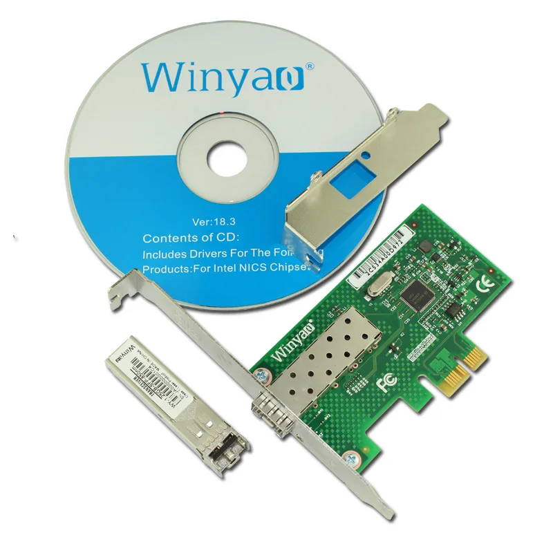 Winyao WYI210F PCI-Express X1 1000 Мбит/с SFP LC(850nm) Gigabit Ethernet Lan волоконно-Серверная сетевая карта для I210 Nic