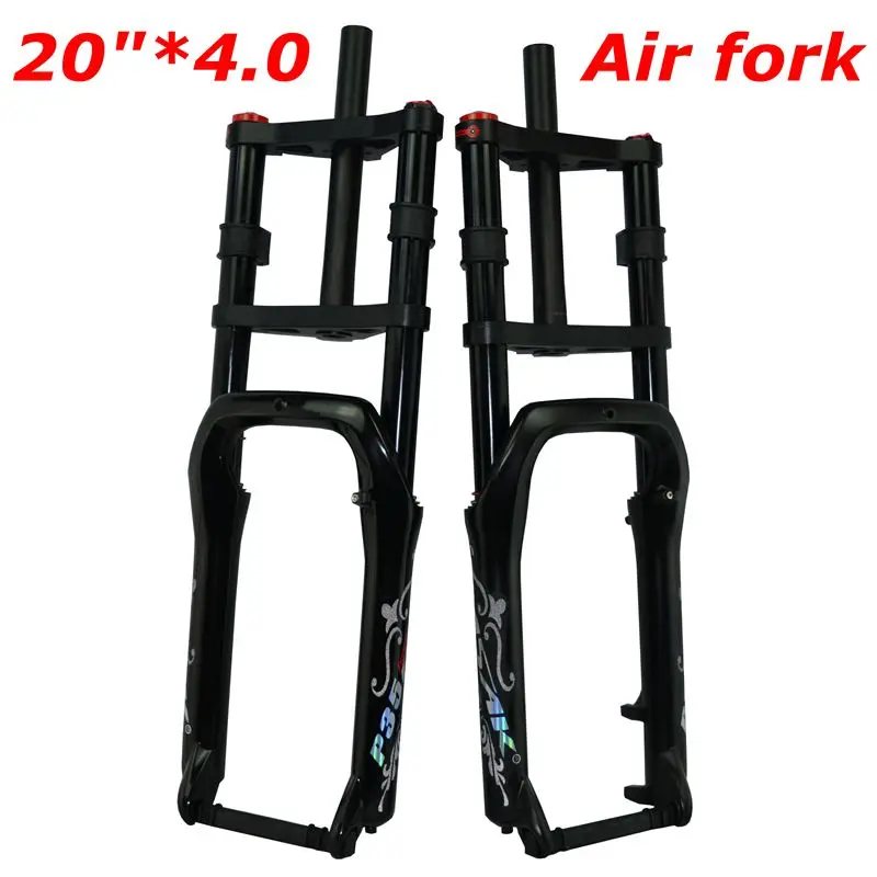 

pasak Double shoulder fat bike fork fat bicycle 20" 4.0" air forkes Snow MTB Moutain 20inch Bike Fork 135mm magnesium alloy