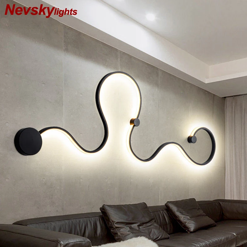 Günstige Wand licht foyer führte leuchte schlange geformt wand lampe decke lampen moderne glanz zauberstab lampe decke linie licht led leuchten wohnzimmer