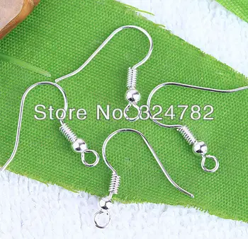 

Free shipping 1000pcs silver Plated Copper Earrings Ear Wire Fish Hooks / Ear Wires Hooks 18mm Jewelry findings