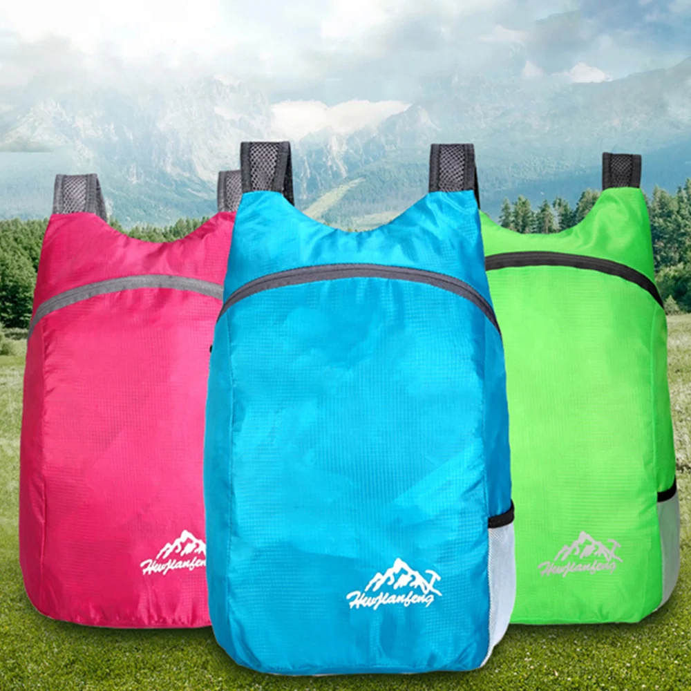  Outdoor Folding Backpack Waterproof Polyester and Breathable Shoulder Strap Light Portable Travel B - 4000012667889