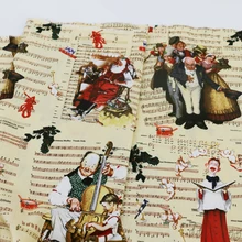 100*110 см винтажный Печатный хлопковый материал для шитья музыки Zakka хлопковая ткань Tissu