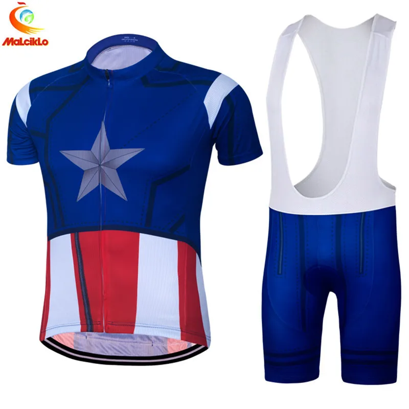 

Captain America Cycling Jersey Pro Team Quick Dry Maillot Short Summer Cycling Sets Clothing Bike Clothes Ropa Ciclismo Hombre