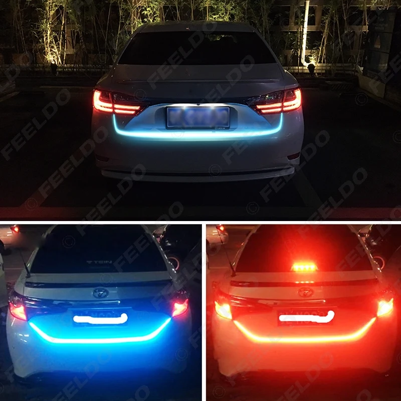 FEELDO 5 компл. Автомобильный задний фонарь стример тормозной сигнал поворота светодиодные полосы DRL свет хвост#3035