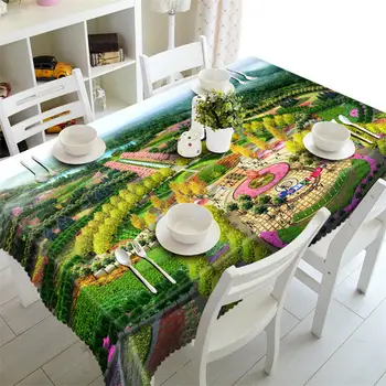 

Customized Rectangular3D Tablecloth Waterproof Coffee Picnic Round Table cloth table cover Wedding Christmas decorate Pillowcase