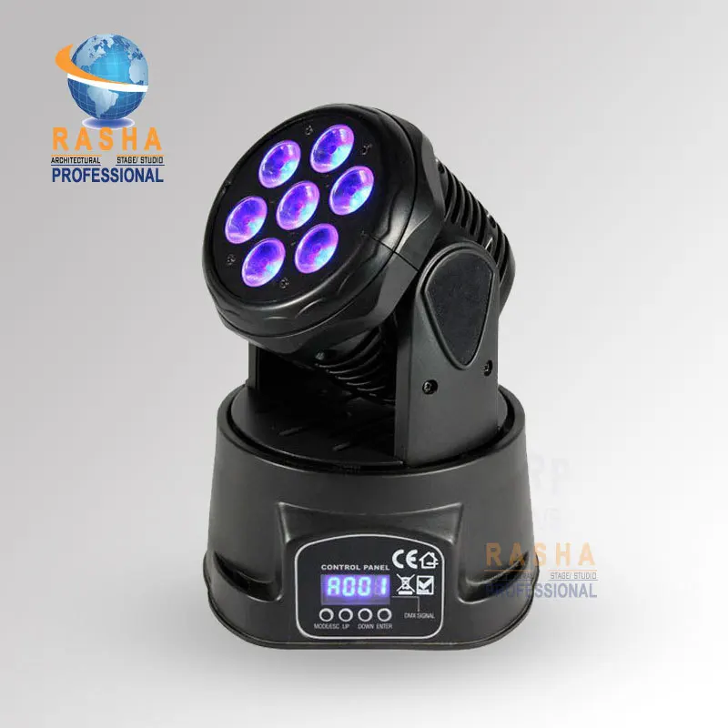 

Rasha Best Seling-7pcs*12W 4in1 RGBW Mini LED Moving Head Wash Light,Stage Moving Head For DJ Club Party