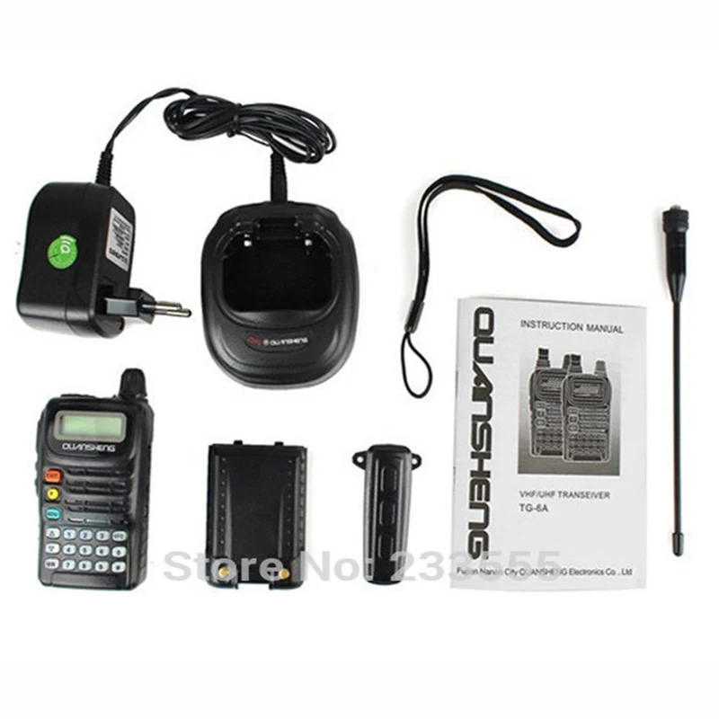 Monitor de Rádio em Dois Novo Rádio Walkie Talkie Quansheng Tg-6a 1500mah fm 5w Uhf 400-470mhz Sentidos 2pcs 8 Cheap Walkie-talkie