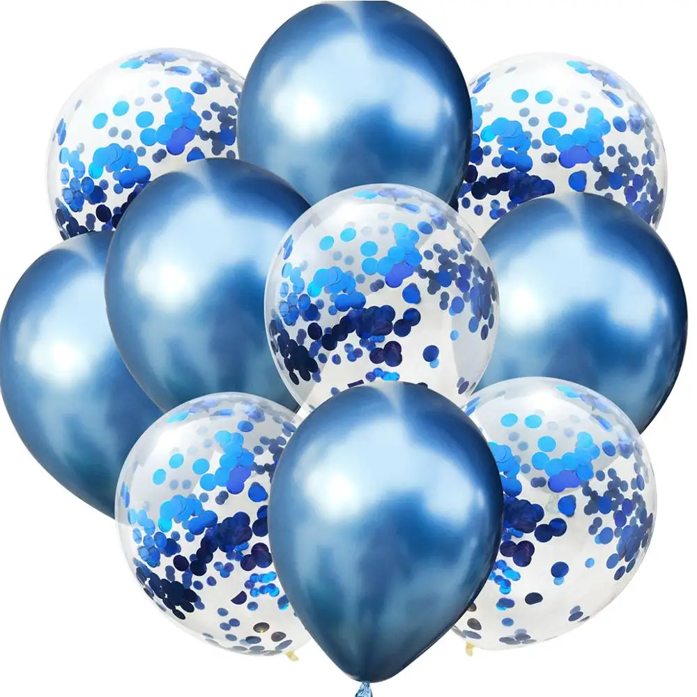 

LAPHIL 10pcs Multi Confetti Balloons Happy Birthday Party Decorations Kids Blue Pink Boy Girl Baby Shower Supplies Gender Reveal