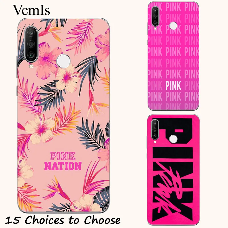 

Pink nation Style VS Victoria silicone Painting Case For Huawei Honor 8A P30 Y6 Y7 Lite Prime Pro 2019 Phone Printed tpu Cover