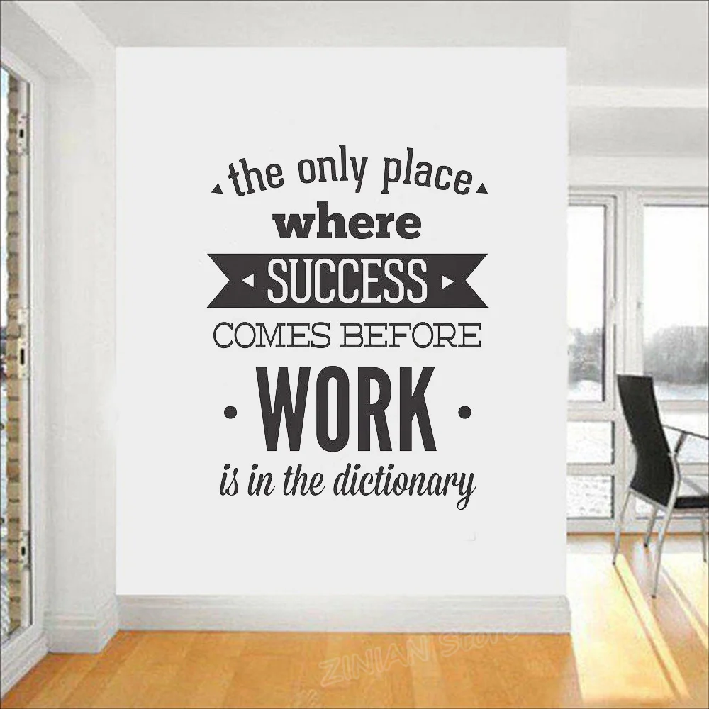 Us 7 77 27 Off Office Decor Success Come Before Work Inspirational Quote Wall Stickers Home Decor Living Room Inspiring Words Decals Z855 In Wall