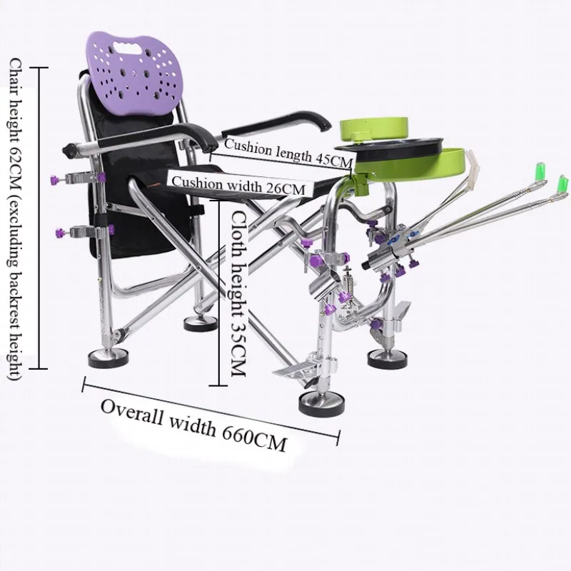 L71 негабаритный складной рыболовный стул, конечная открытая посылка, доступный держатель для захвата, держатель для приманки, подставка для зонта, педаль