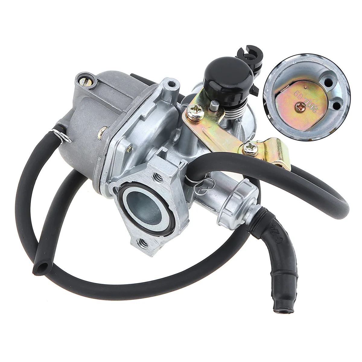 

PZ19mm 31mm Curved Pipe Motorcycle Carburetor Two Black Hose and Bracket for 50cc 70cc 80CC 90CC 110cc ATV Dirt Bike Go Kart