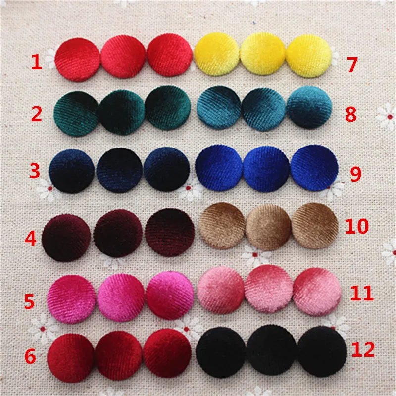 

50pcs 15mm Velvet Fabric Covered Round Button Flatback Cabochon Decoration Buttons Handmade Scrapbooking DIYBK1045