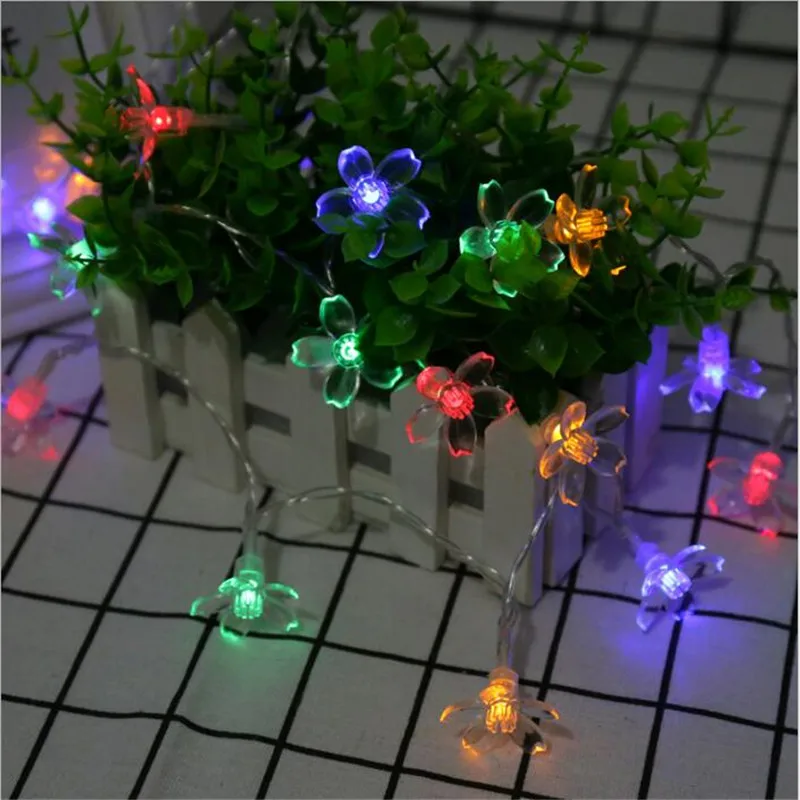 

10M 80LED Garland String Lights RGB Cherry flower Sakura Holiday Light Wedding Decoration Lamp EU US Flores Cereza Luces