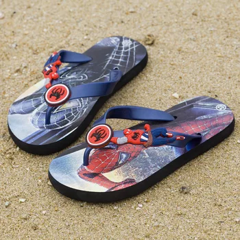 

New Summer Sandals Baby Boys Slippers Children PVC Cartoon Girls Flips flops Captain America Spiderman Toddler Beach Kids Sandal