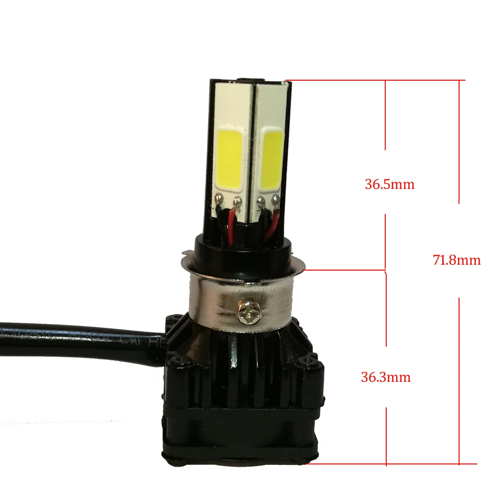 5 шт. moto rcycle светодиодный H4 Hi/короче спереди и длиннее сзади) лампа H6 BA20D 4-сторонними moto передний свет M5 мини фара 3000LM 24 W 6000 K вентилятор для