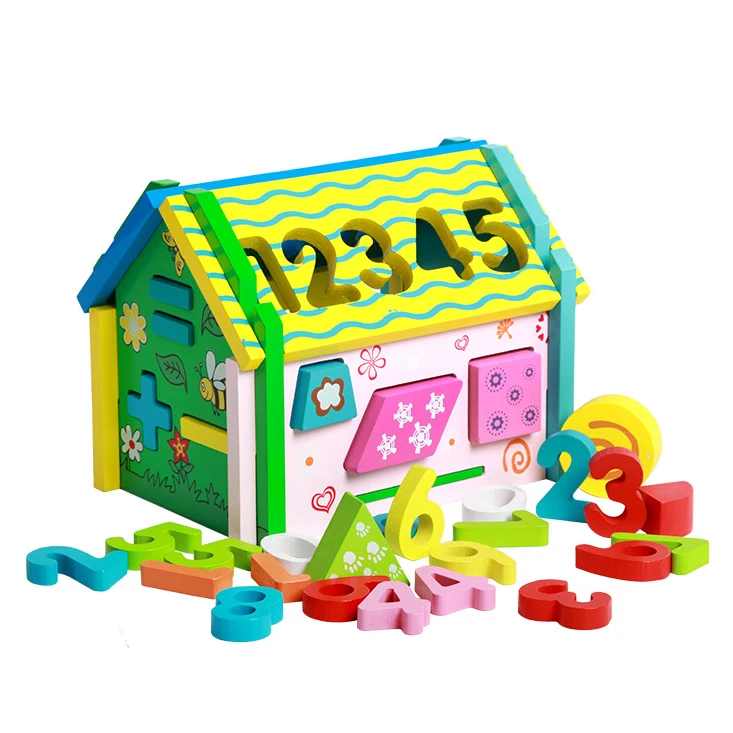 ФОТО Chanycore Baby Learning Educational Wooden Toys Geometric Shape Digital Blocks Box Clock Sorting Matching mmm Kids Gifts 4137