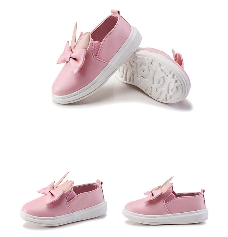 New Casual Children's Shoes Cute Rabbit Breathable Wear-resistant Kids Shoes For Girls White Red Pink Girls Flat Shoes XSKD11 (7)