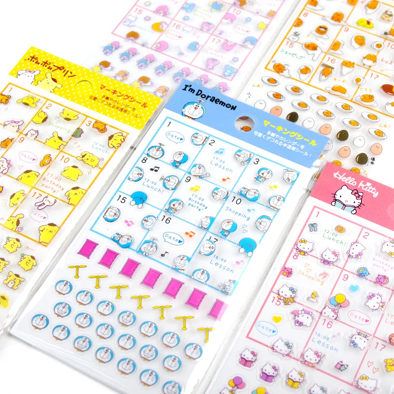 

Cute Cartoon Transparent Calendar Diary Book Sticker Scrapbook Planner Decoration