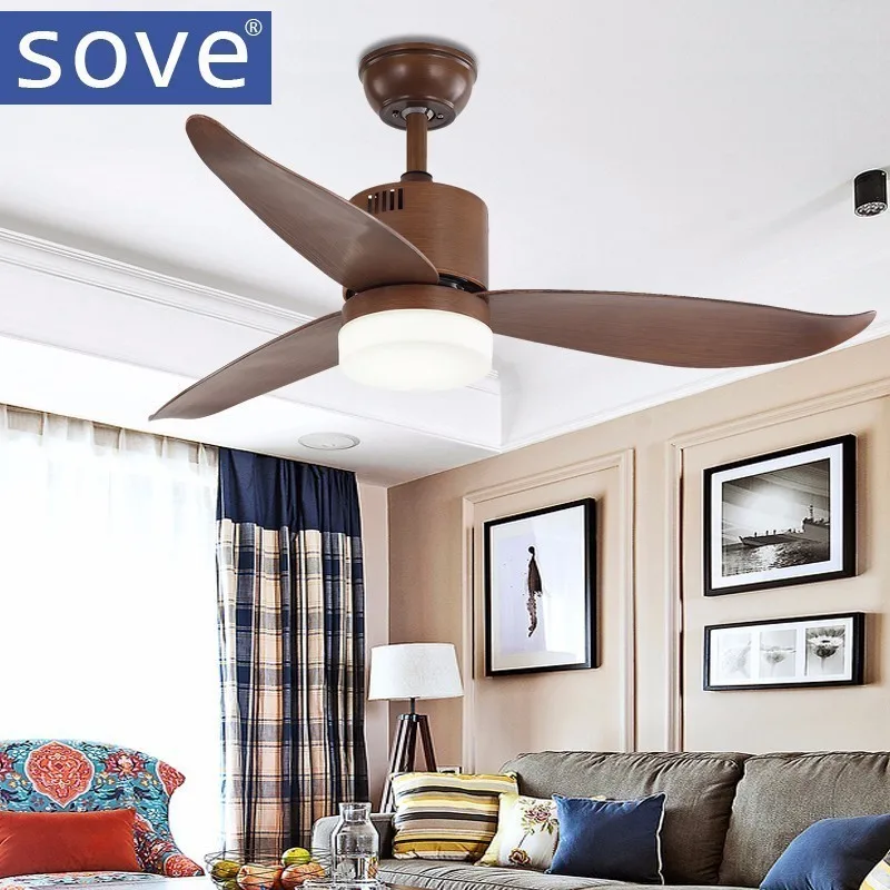 Resolver Verde Nórdica moderna LED ventiladores De techo con luces Control remoto dormitorio luz De techo Ventilador hogar Ventilador De Teto