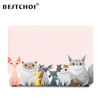 

Lovely Cats Laptop Case for Macbook Air Pro 13 Case Matte Animals Laptop Cover for Mac book retina air Touch bar 13 Cover
