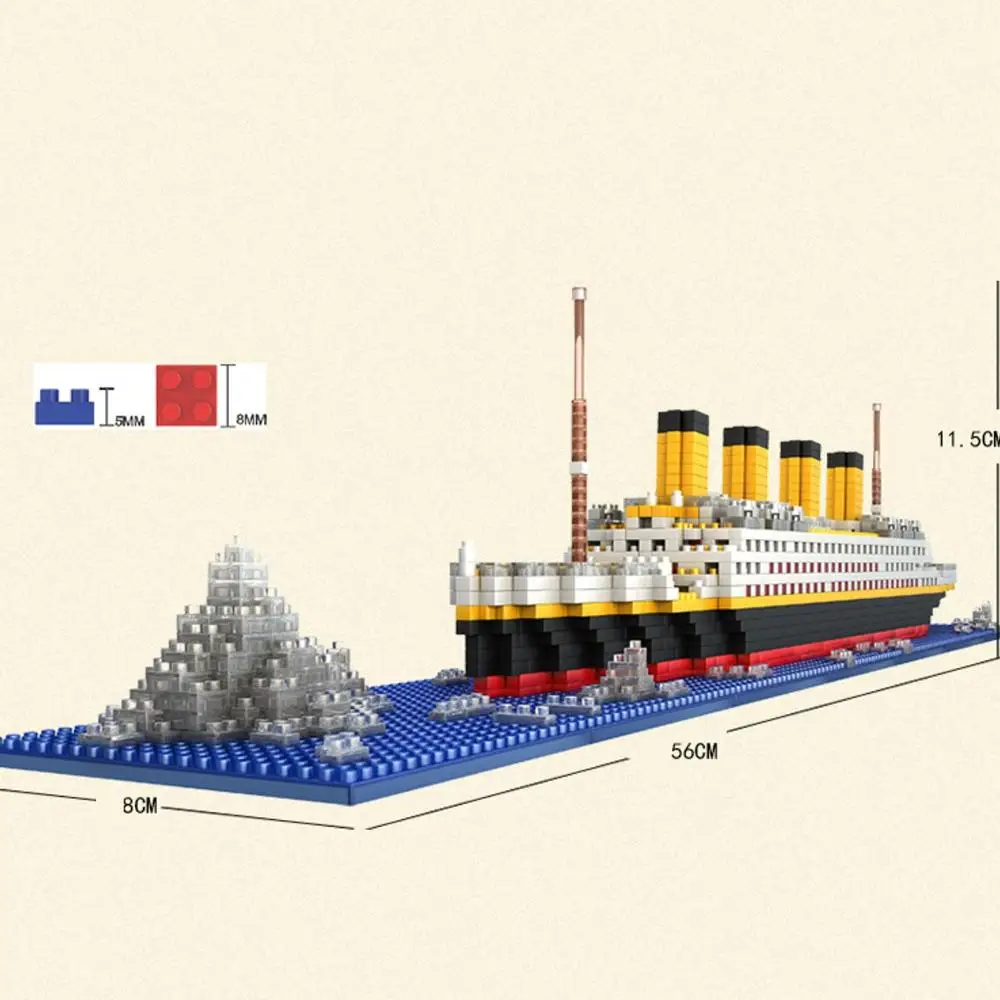 1860 шт сборные нано кирпичи Титаник корабль модель город классические строительные блоки Развивающие игрушки для детей