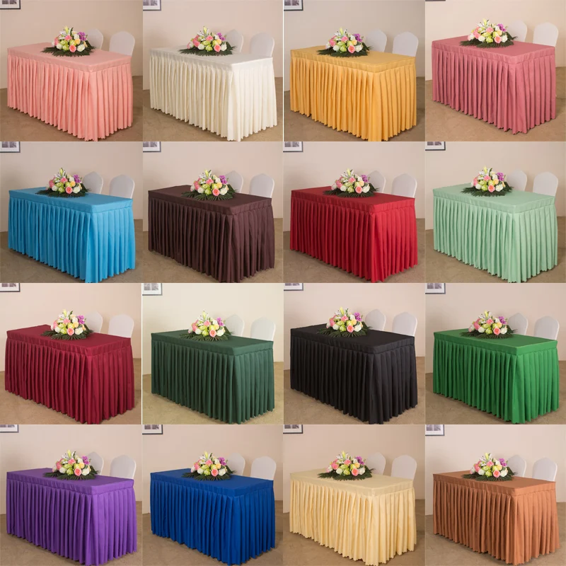 Polyester Table Skirting Buffet Table Skirt 