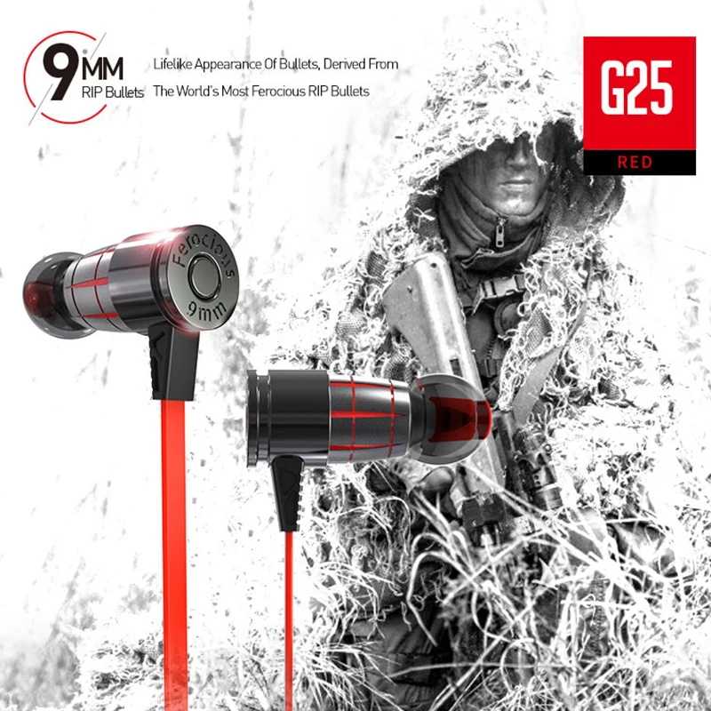 

Teamyo Noice Cancelling Chat Game Earphones With Mic PC Gaming PUBG Earphone 9mm Bullet Type For Phone IOS Android Computer