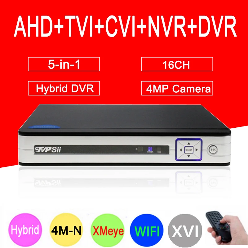 

4MP CCTV Camera Silver 4MP-N Hi3521A XMeye 16CH 16 Channel 6 in 1 WIFI Coaxial Hybrid Onvif XVI NVR TVI CVI AHD DVR FreeShipping