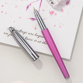 

Hero 100 10K Gold Nib Classic Metal Fountain Pen Urban Fashion Women Lady Authentic Quality Pink Color Ink Pen Writing Gift Set