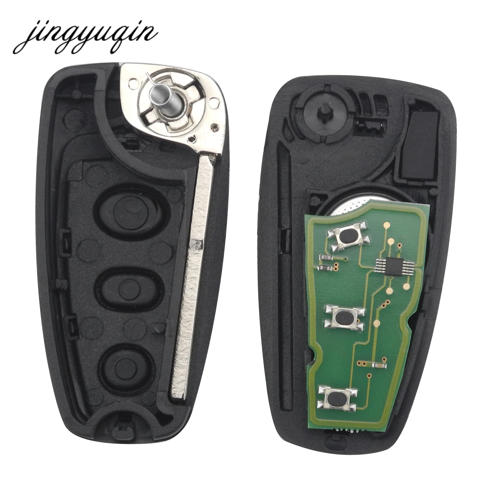 Jingyuqin 3 кнопки 4D63 4D60 чип 433 МГц ASK Флип брелок для Ford C Max Focus Fiesta Mondeo пульт